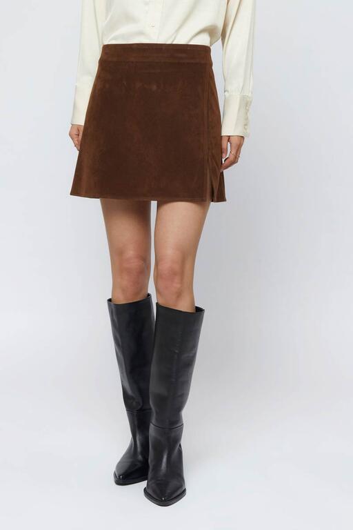 Brown suede skirt cheap best sale