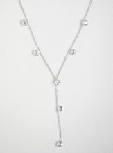 Load image into Gallery viewer, 925 Silver CZ Droplet Y-Necklace by Felix Z Designs, featuring adjustable length and modern design for elegant versatility.

