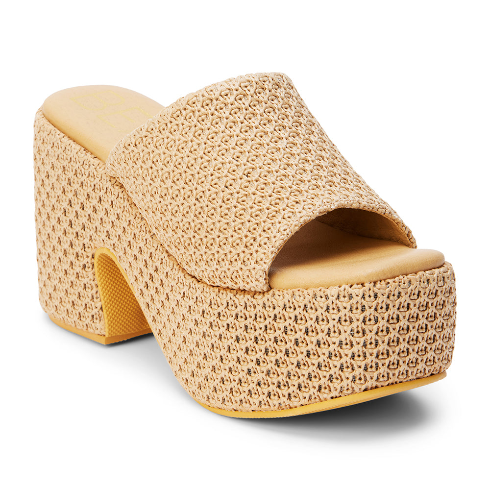 Como Platform Heel: Vegan, chunky platform heel with a single band.