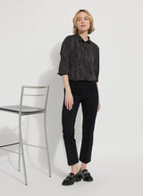 Load image into Gallery viewer, Ankle Elysse: 27.5&quot; inseam, fit-and-flare pant for shorter women. Made from 4-way stretch Ponte with concealed waistband and front pintucks. Ideal for pairing with tucked shirts, cropped jackets, and mules.
