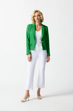 Load image into Gallery viewer, A chic bouclé blazer featuring a notched collar, tailored boxy silhouette, and single button-closure for a polished, confident look.

