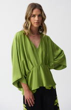 Load image into Gallery viewer, Hammered Satin Peplum Top - Joseph Ribkoff
