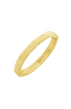 Load image into Gallery viewer, Gold bangle bracelet with thin band, Cleopatra Oval Hinged Bangle in Hammered Gold, S/M.
