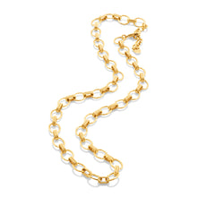 Load image into Gallery viewer, Simple link chain necklace in gold with a large link, Cleopatra Small Link Necklace.
