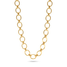 Load image into Gallery viewer, Cleopatra Grande Link Necklace: gold chain with statement hammered link.
