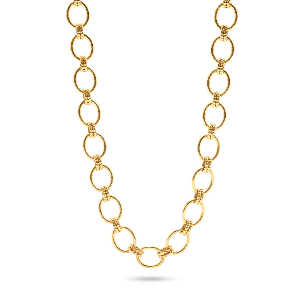 Cleopatra Grande Link Necklace: gold chain with statement hammered link.