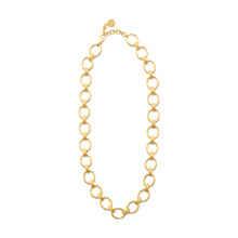 Load image into Gallery viewer, Gold chain necklace with large link, Cleopatra Grande Link Necklace in Hammered Gold.
