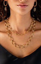 Load image into Gallery viewer, Hammered gold Cleopatra Grande Link Necklace with a distinctive large link, exemplifying luxury and sophistication.
