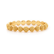 Load image into Gallery viewer, Gold bracelet with small balls, Berry Eternity Hinged Bangle, S/M - Gold.
