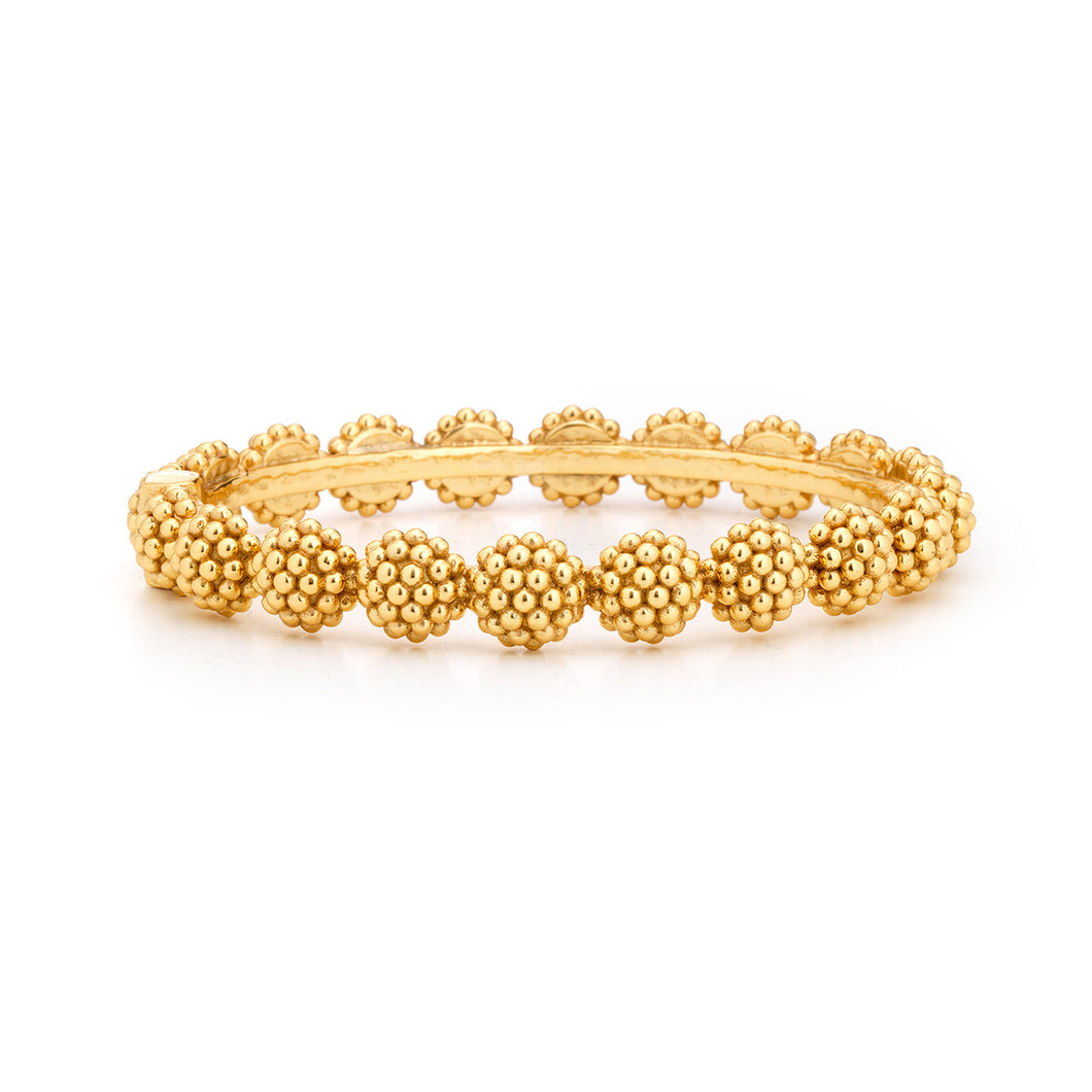 Gold bracelet with small balls, Berry Eternity Hinged Bangle, S/M - Gold.