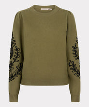 Load image into Gallery viewer, Luxurious sweater with puff sleeves and intricate stitching, made from anti-pilling acrylic for enduring style and comfort.
