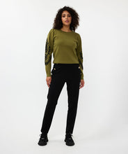 Load image into Gallery viewer, Elegant sweater with puff sleeves and intricate stitching, made from long-lasting anti-pilling acrylic for lasting comfort.
