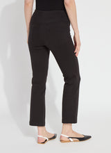 Load image into Gallery viewer, Stretchy black cropped pants by Lysse, ankle denim baby bootcut.
