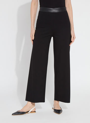 Lysse's Denver Hi Waist Wide Leg Pants in Black, crafted from soft, stretchy material.