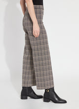 Load image into Gallery viewer, Lysse Erin Hi Waist Wide Leg Ponte Jacquard plaid cropped trousers.
