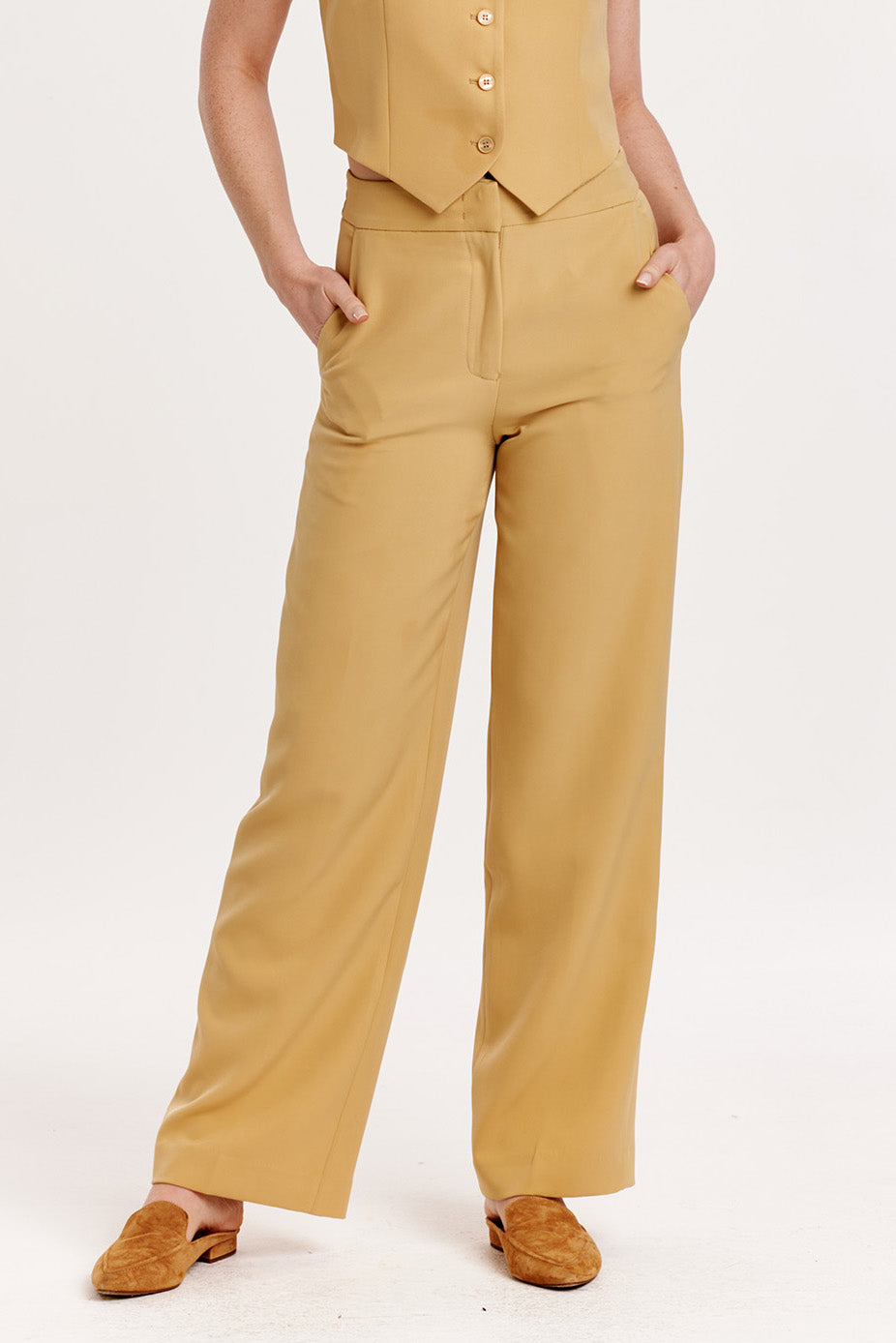 Luxurious Azula Pants by Another Love, featuring a unique design that blends art and fashion for an elevated style statement.