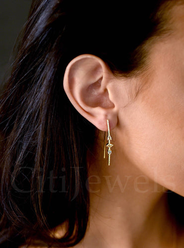 Gold Wire Threader Earrings