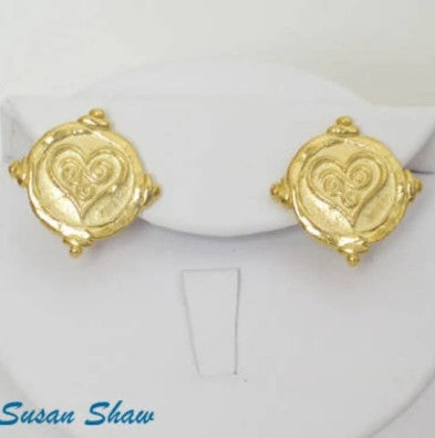 Heart Intaglio Earrings- Susan Shaw